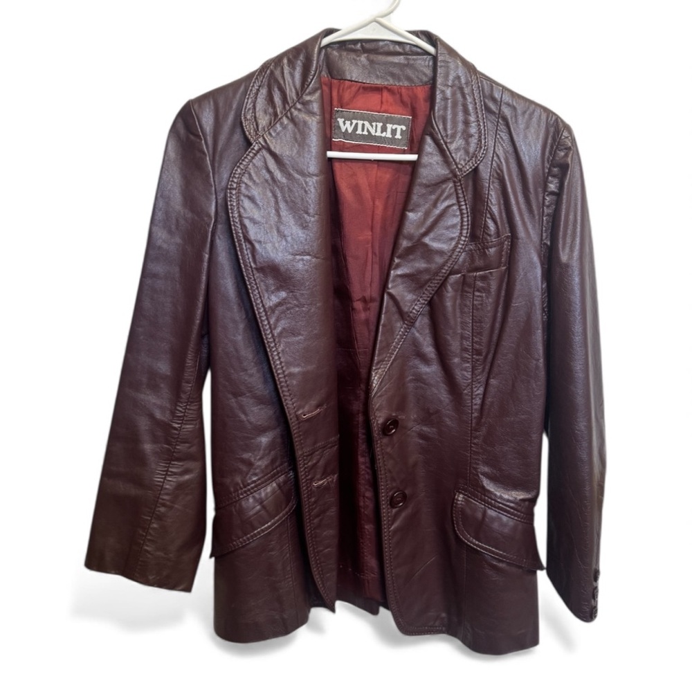Winlit genuine leather wine color jacket Elegant - Picture 4 of 7